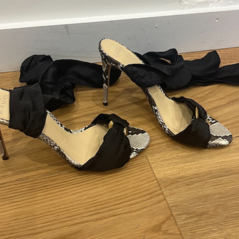 Alexandre Birman Python And Silk Wrap Heels. Only… - image 3